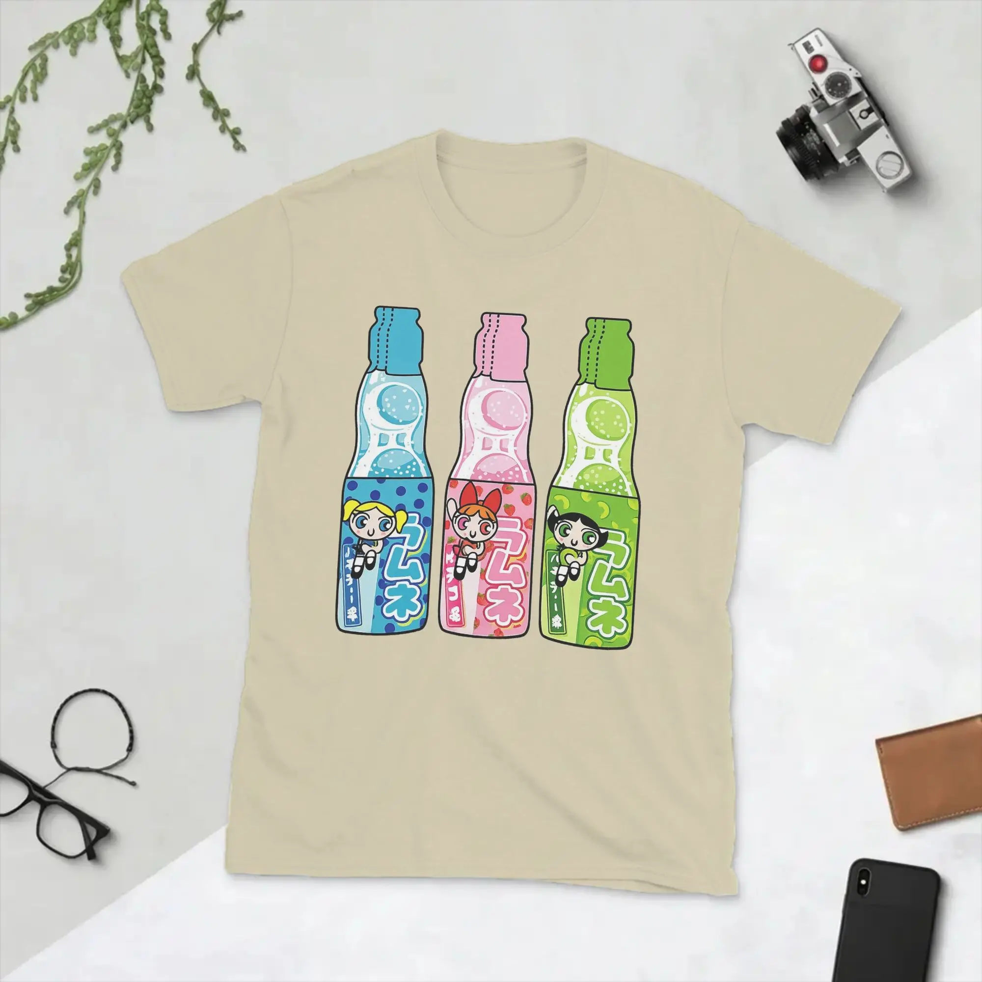 P-Powerpuffs Girl Cartoon Men's T Shirts  Vintage Tees Short Sleeve Round Neck T-Shirts Cotton 4XL 5XL Tops