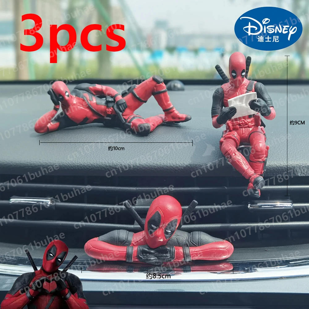 

3pcs Disney Deadpools Anime Action Figure Desk Decoration Car Home Office 8cm Funny Cute Figures Model Toys Boys Birthday Gift