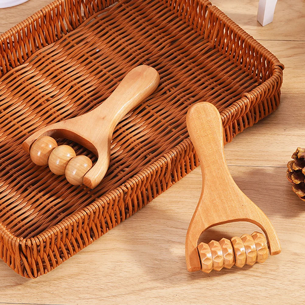 Rodillo de madera para masaje de pies, herramientas de madera para masaje corporal, 2 piezas