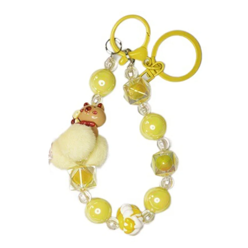 

Kawaii Capyabra Beaded Phone Chain Cute Sweet Bead Phone Pendant Cartoon Short Phone Wrist Strap Jewelry