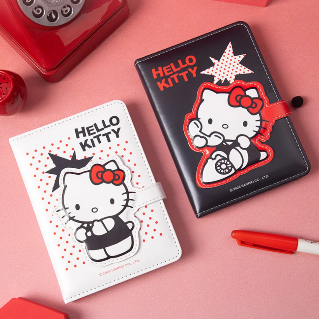 New Cute Hello Kitty Style B6 Color Page Leather-Bound Book, Cartoon High-Value Student Notebook