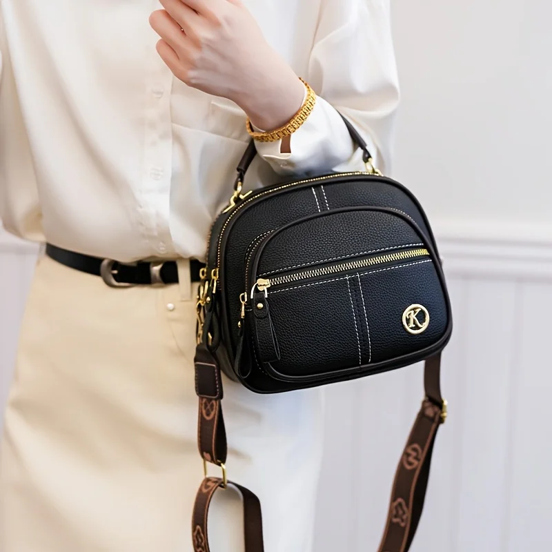 

Compact and portable solid-color PU leather women's crossbody bag, shoulder bag, and tote bag—perfect for gifting.