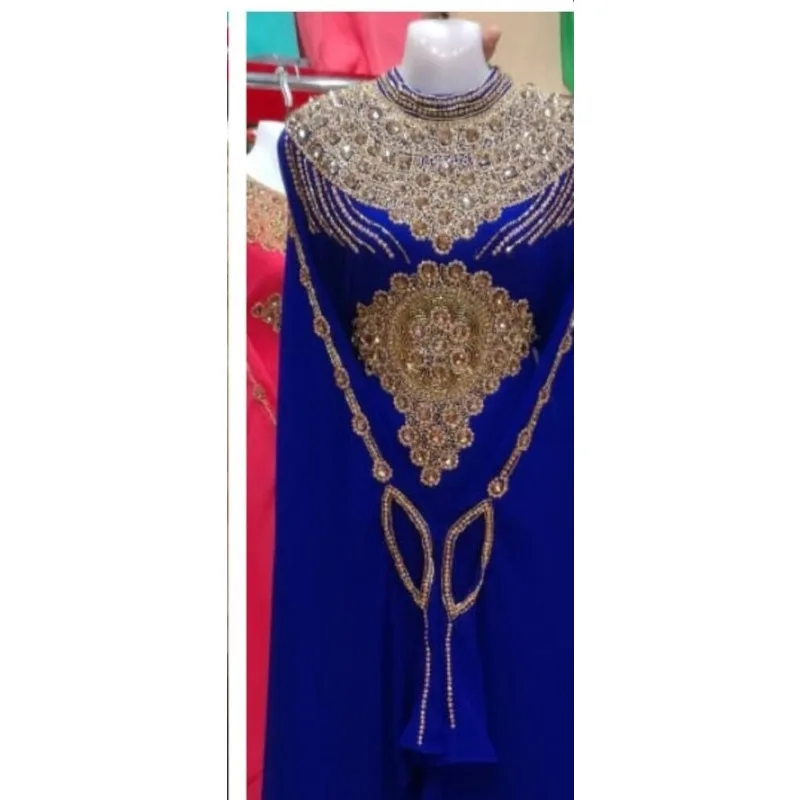 

Royal Blue Moroccan Dubai Farasha Abaya Kaftan European and American Fashion Trends