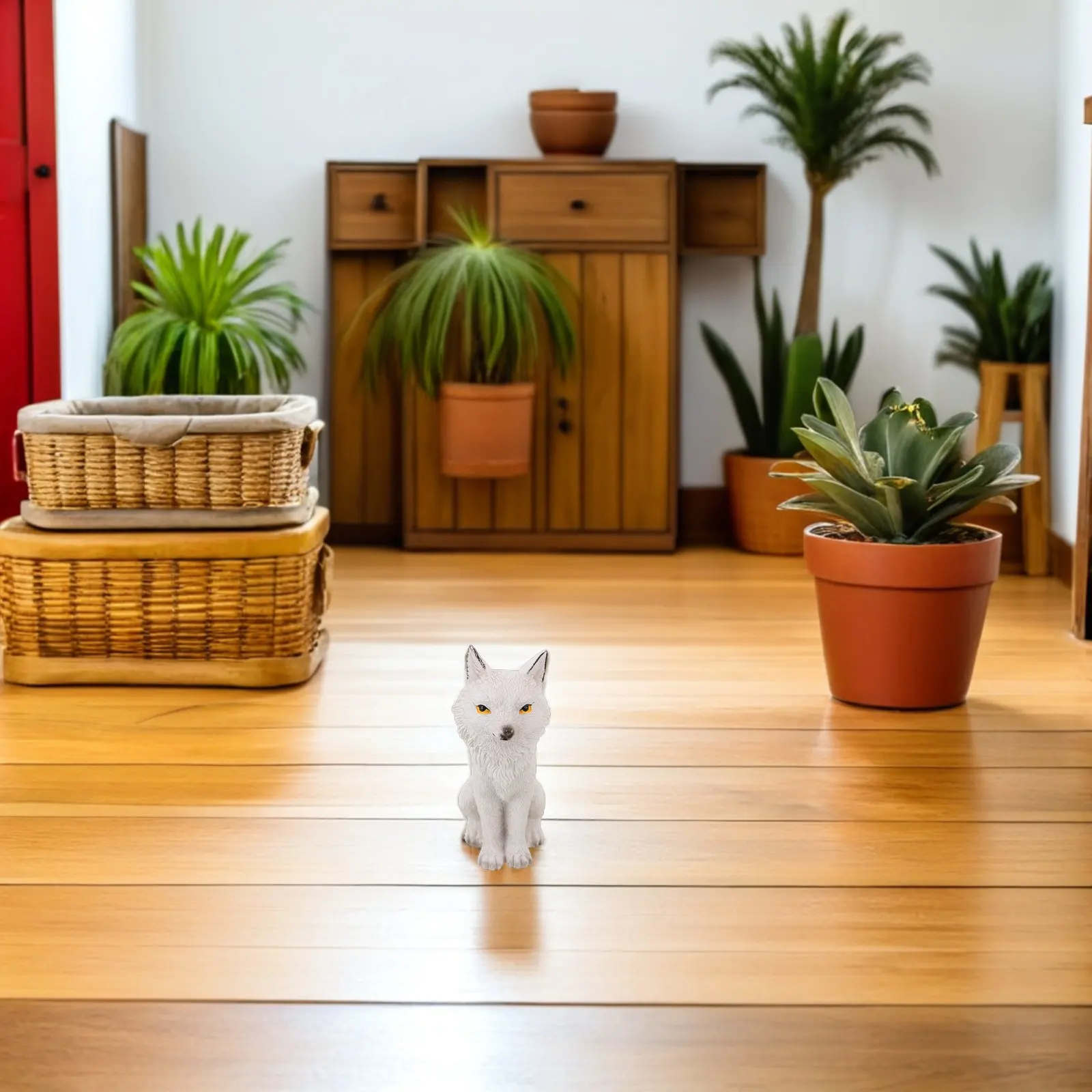 Mini Small Resin Fox Statue Cute Artistic Outdoor Patio Bonsai Plant Pot Fairy Garden Landscape Decor Micro Landscape view 2