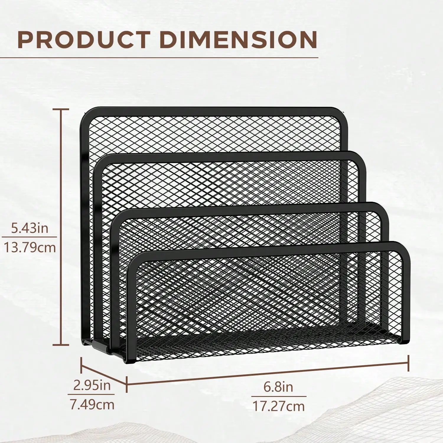 DALTACK 3-Slot Mesh Metal Desk Mail Organizer Countertop Letter Envelope Sorter for Back To School