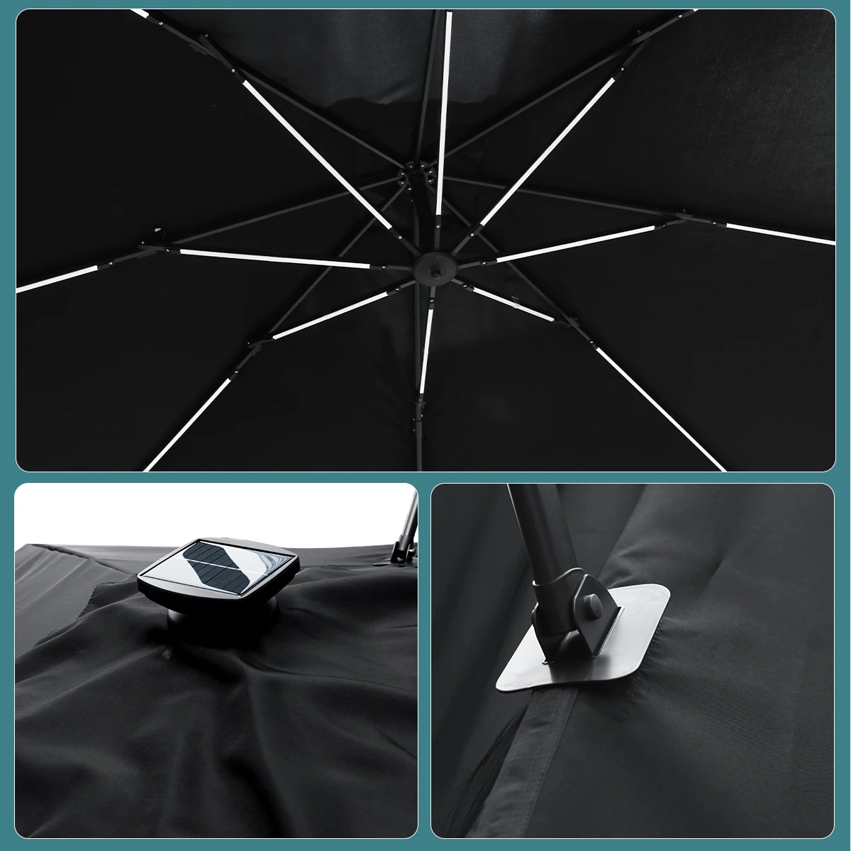 2025 Summer Sun Fishing Uv Umbrella Custom Garden Beach Commercial Terrace Cafe Led Light Parasol Umbrella With360 Rotatable