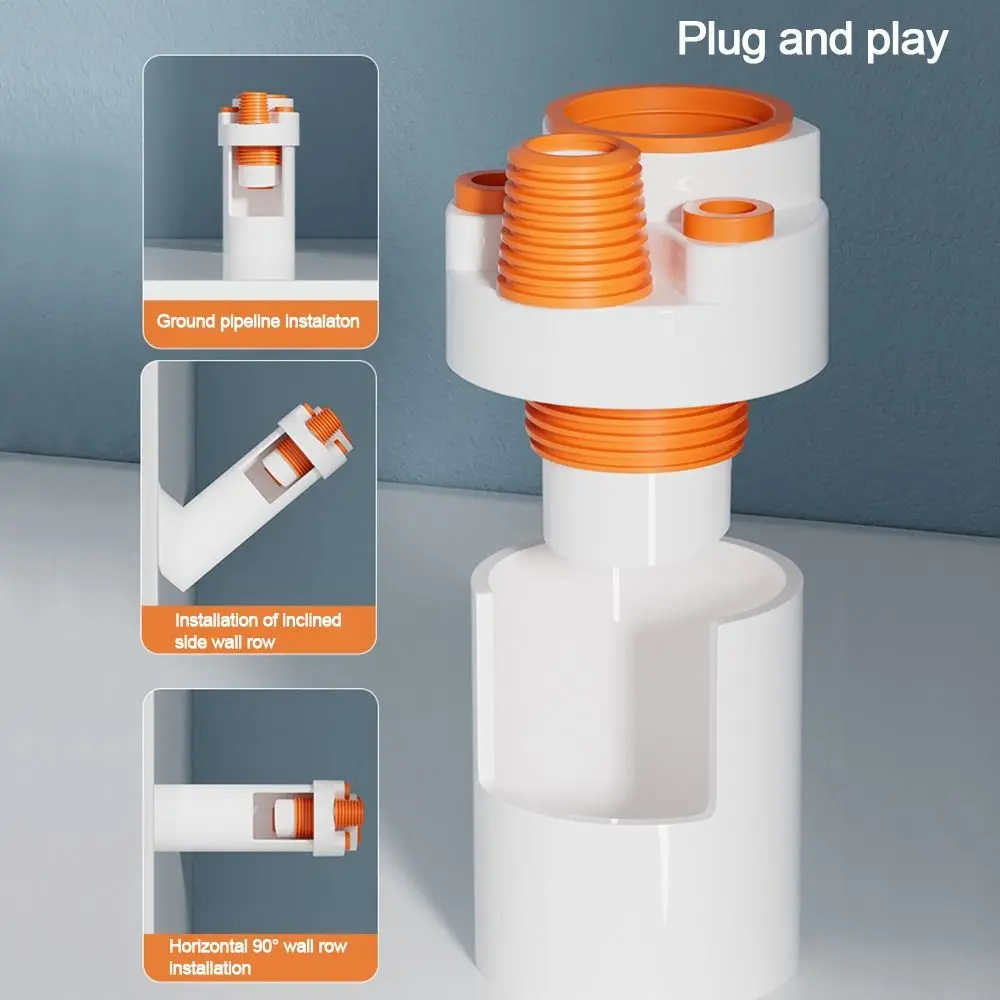 Anti Odor Sink Drain Pipe Adapter Multifunctional Neat Kitchen Basin Sewer Branch Sealing Ring Universal