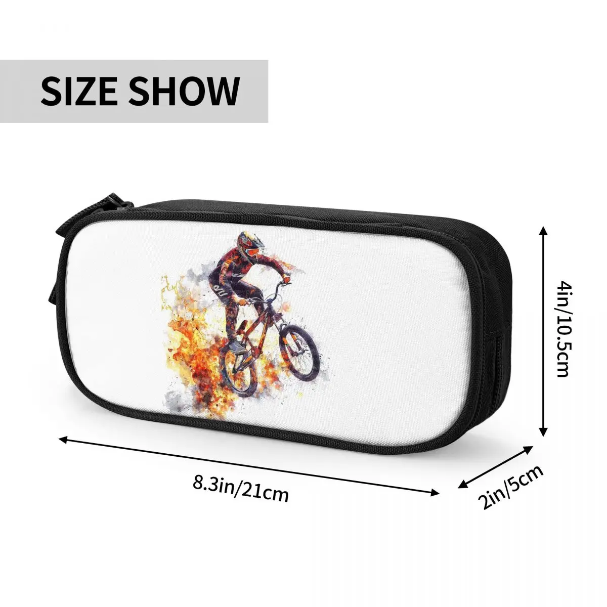 BMX Rider Themed Pencil Cases for Student Gifts Pen Box Pencil Bag Large Capacity Pencil Pouch
