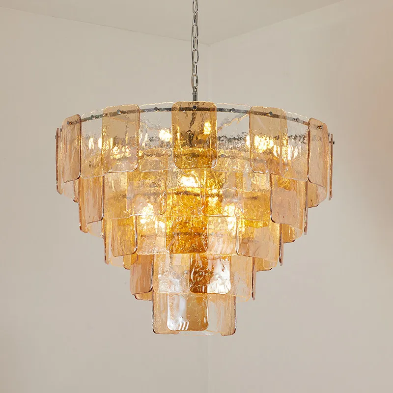 Murano Medieval French Style European Style Light Luxury Glass Art Restaurant Villa Model Room Living Room Lobby Chandelier