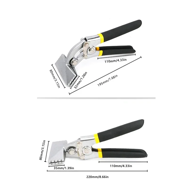 75mm/Elbow 75mm/Straight 150mm Tools for Welding Clamps 1PC Sheet Metal Bending Pliers Hand Seamer Wide Jaw Straight