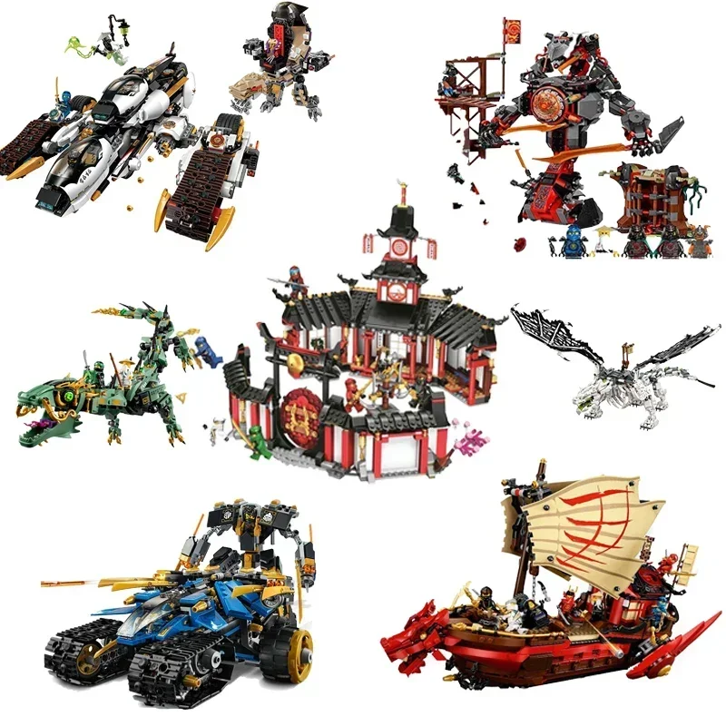 MOC Movie Monastery Training Hall The Ultra Dragon Building Blocks Bricks with Figures Toys for Children Gifts