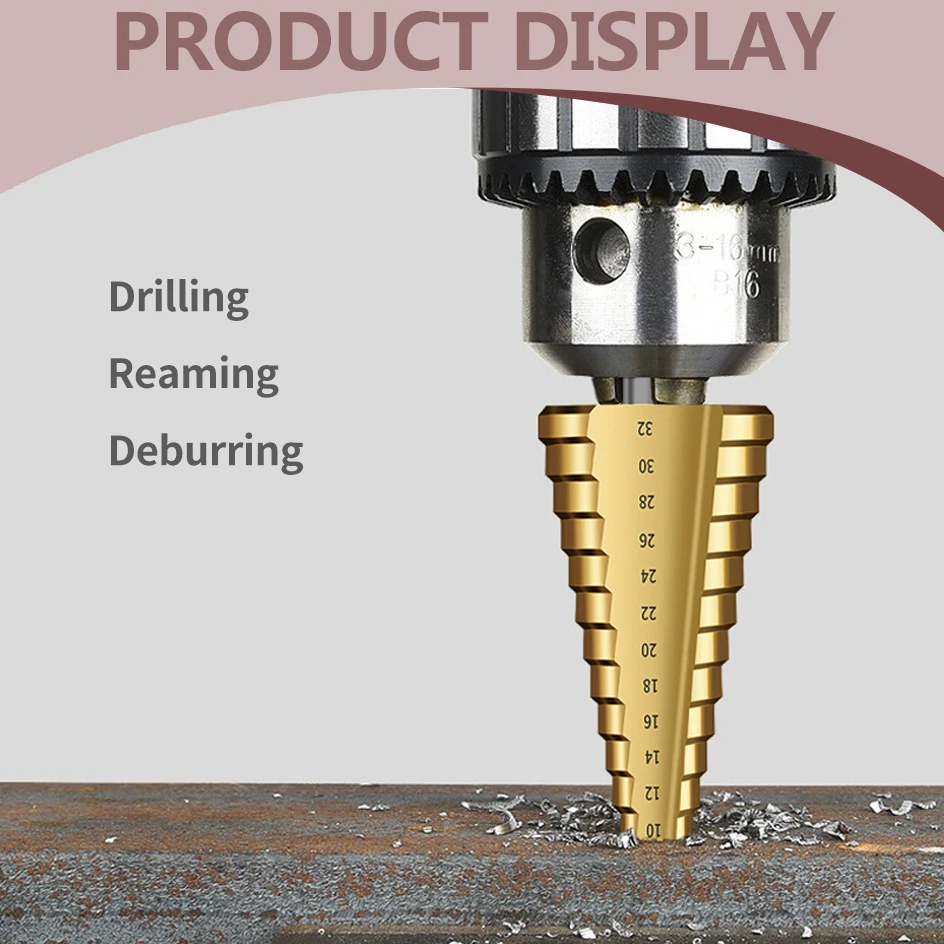 3Pcs HSS Straight Groove Step Drill Bit 3-12mm 4-12mm 4-20mm Titanium Coated Hex Wood Metal Hole Cutter Core Drilling Tools Set