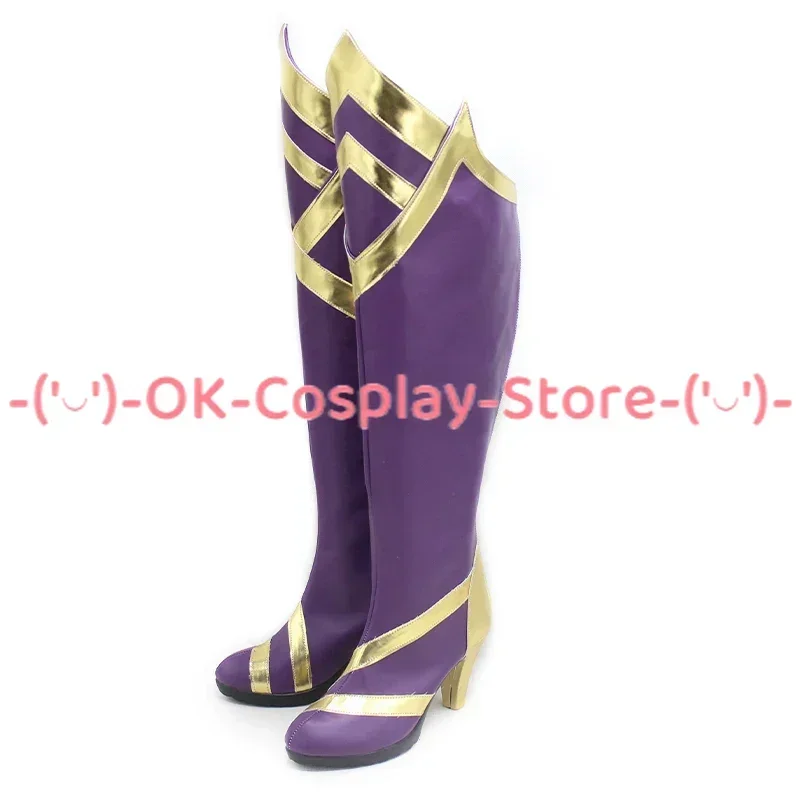 [Personalizzato] LoL Ahri Scarpe Cosplay Gioco Anime Gioco di ruolo Costume Prop Halloween Carnevale Festa Festa Stivali in pelle PU