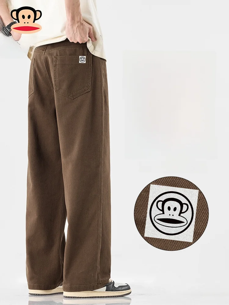 

Мужские повседневные брюки PaulFrank из чистого хлопка, свободные прямые брюки для работы, осенняя новинка, удобные, дышащие