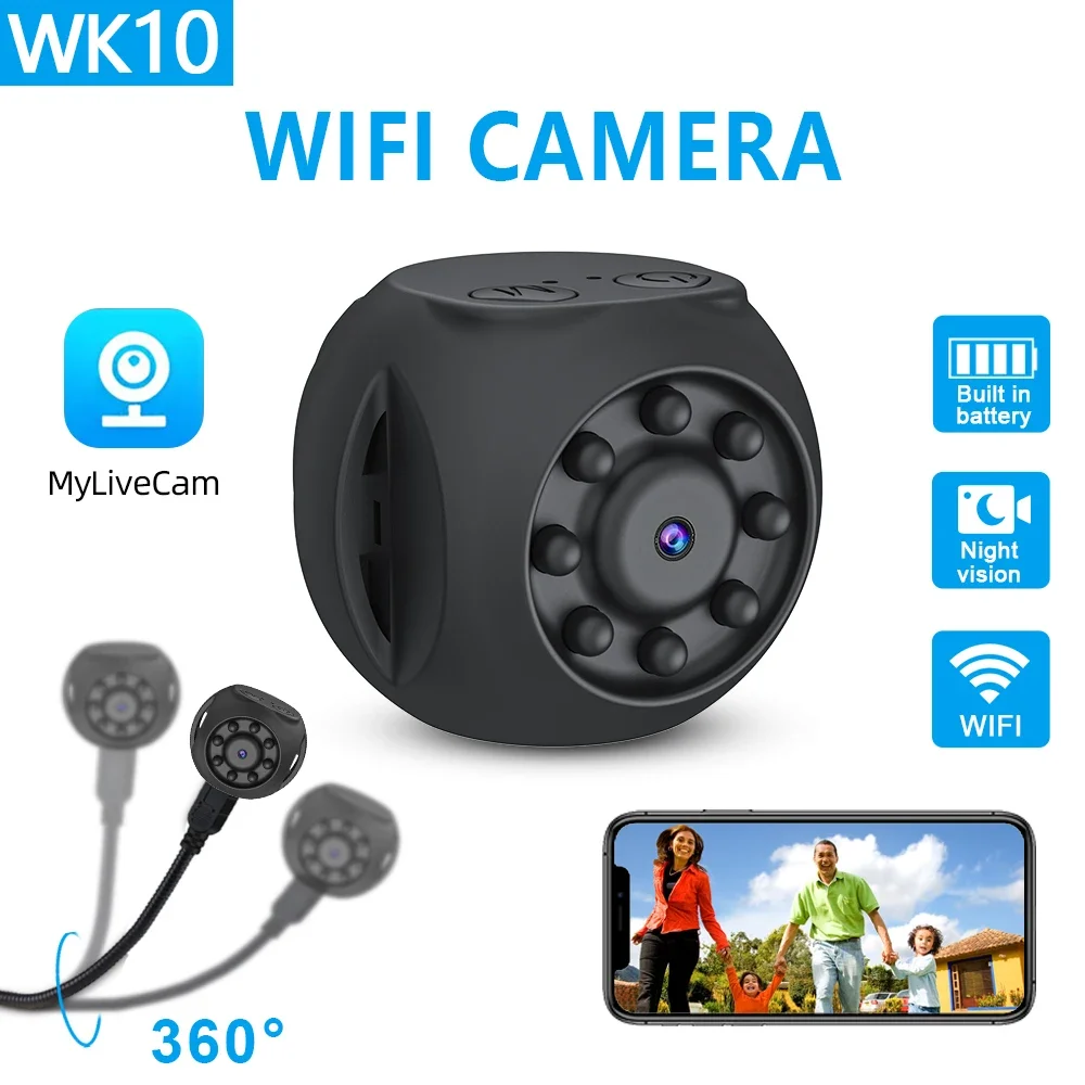 WK10 Mini Wifi Camera HD Micro Voice Comrecorders Cam Infrared Night Vision Recording DV Camcorder 1080P IPC