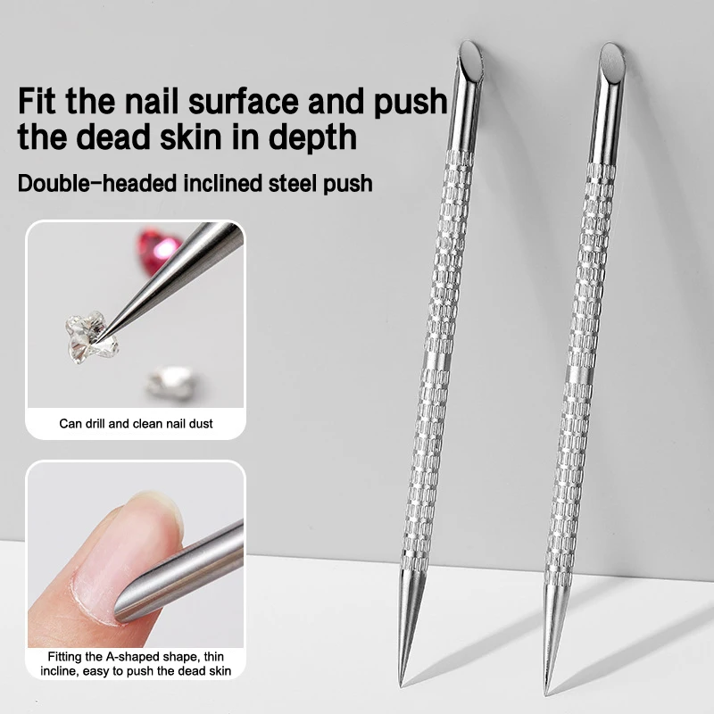 

Double-ended Stainless Steel Cuticle Pusher Nail Art Polish Gel Remover Manicure Sticks Tool For Nail Art Manicure Tools