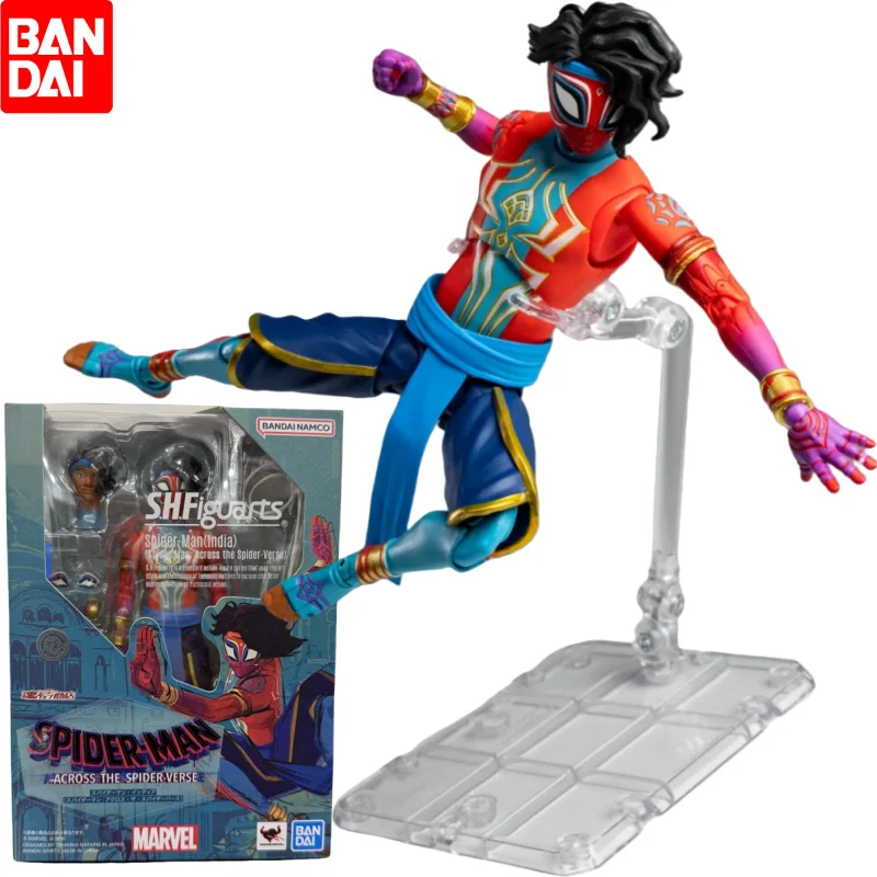 

Bandai натуральная Человек-Паук: Через вселенные модели, комплект Shf Человек-Паук, Индия, экшн-фигурка, коллекция, модель, игрушка в подарок