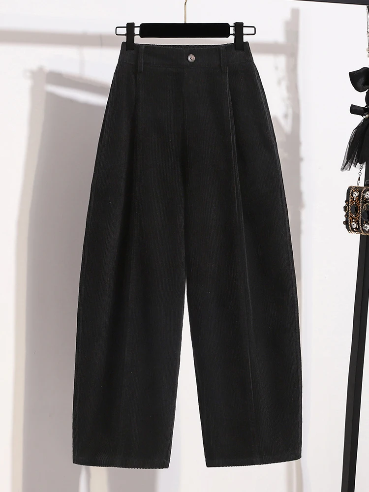 Autumn Winter Corduroy Women's High Waist Knife Pants Straight Leg Bootcut Trousers Korean Style Casual High Waist Pants