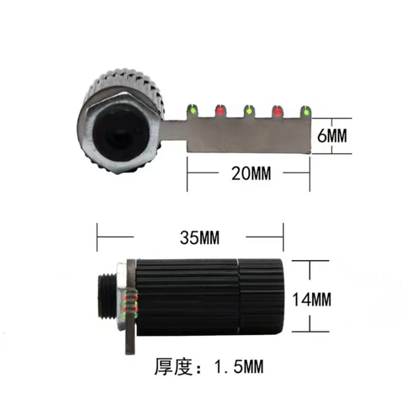 1pcs Slingshot Sight Accessory Laser Infrared Stainless Steel Six-link Mechanical Sight LED Light Fiber Optic Sight Point