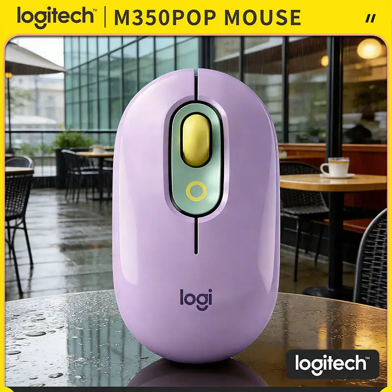 

Logitech M350 POP Wireless Mouse - 1000 DPI Sensor, Ergonomic Shape, 77g Lightweight, Silent Operation