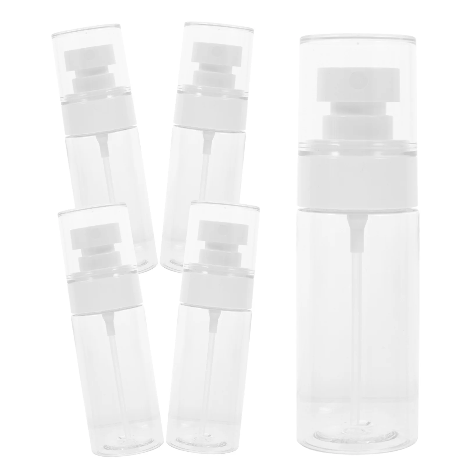 5 個の小さなスプレーボトルトラベルサイズのプラスチック製詰め替え容器エッセンシャルオイル用ミストスプレーボトルトラベルコンテナ