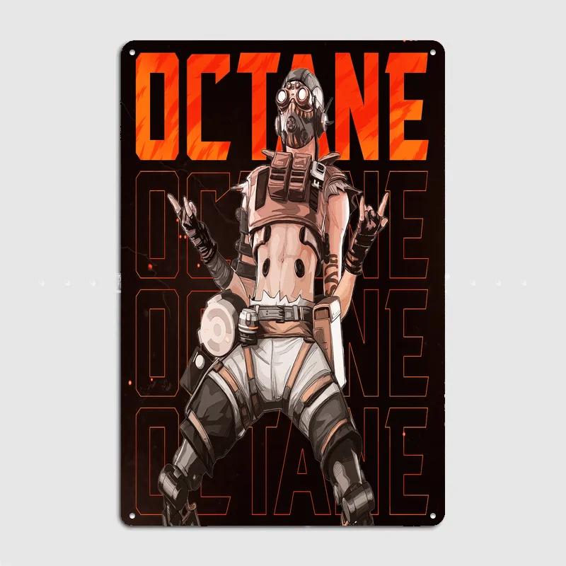 Octane Apex Legends Character Art Poster Metal Tin Sign Indoor Outdoor Home Decor Bar Custom Posters Wall Room Decorations