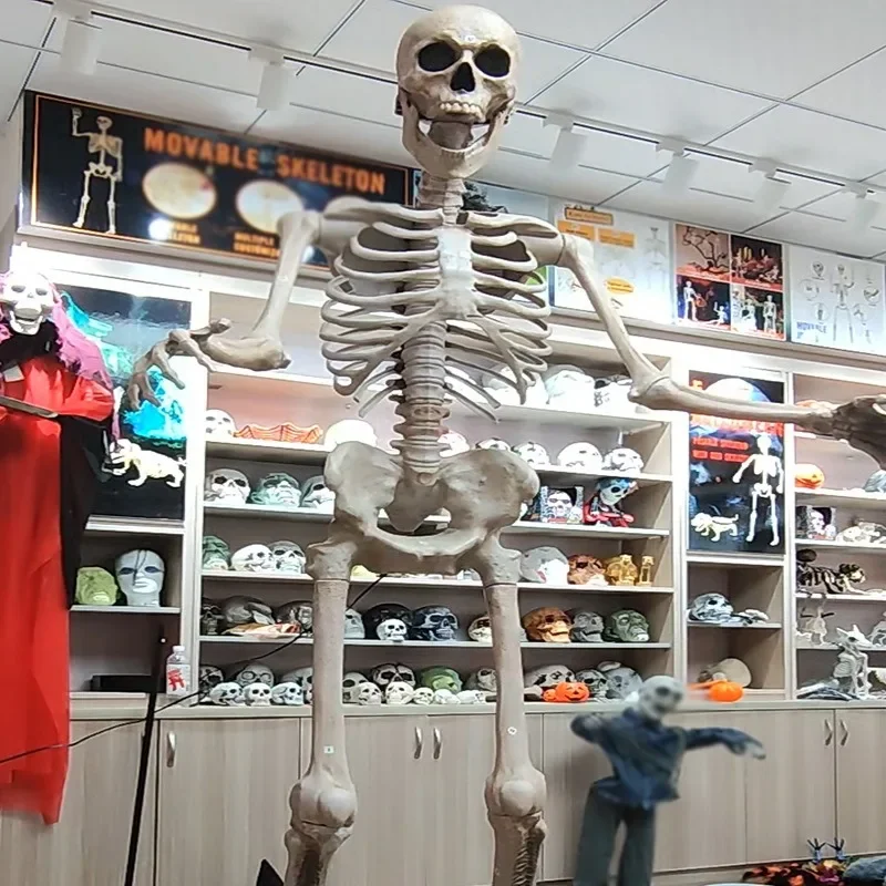 Halloween 8.2 feet (about 2.5 meters) giant assembled skull large skeleton electric sound