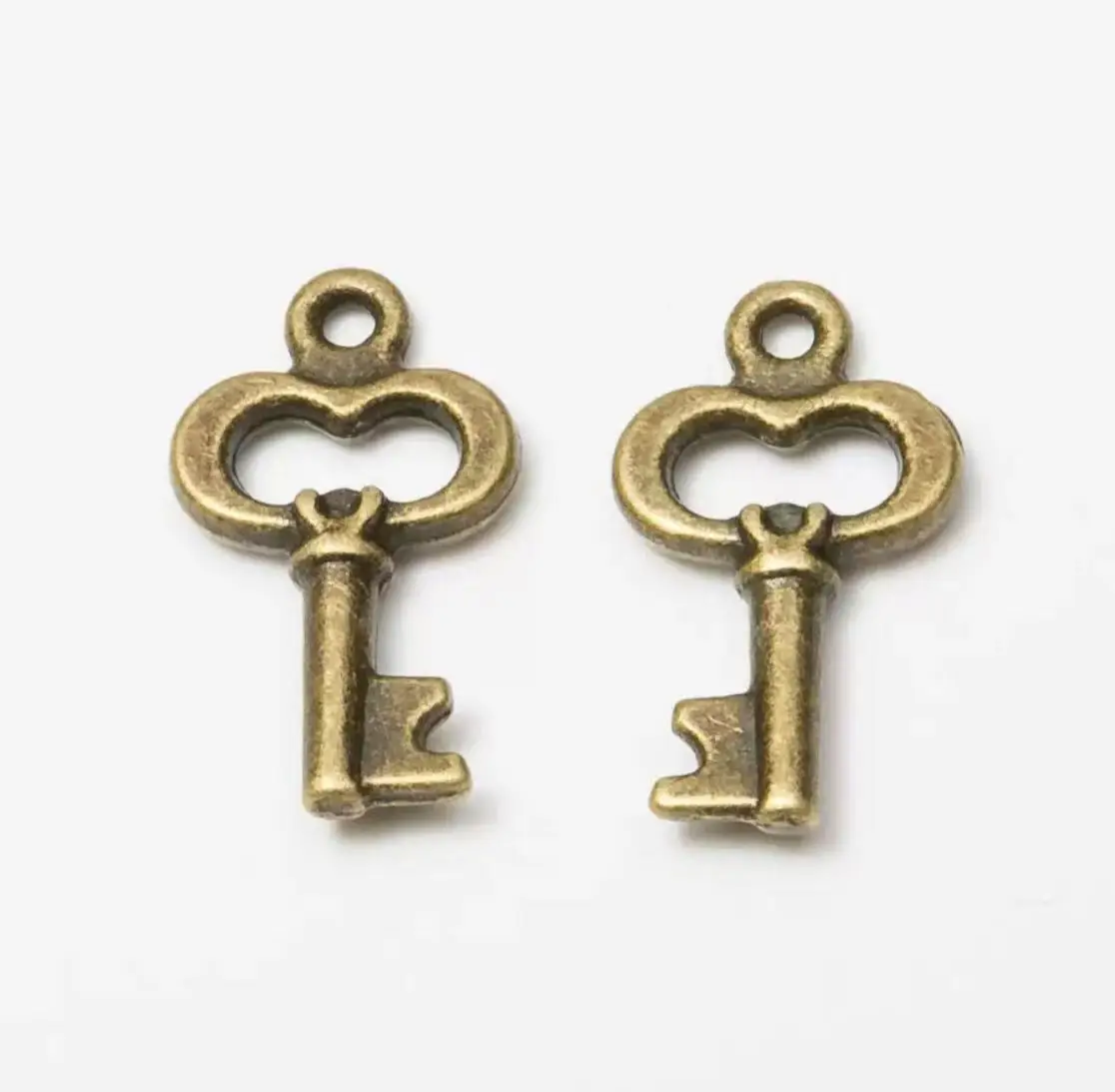 

50pcs 16*9mm Zinc alloy metal key shaped pendants for jewelry handmade HW3343
