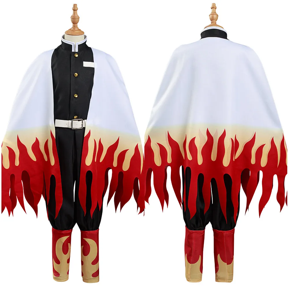 

Kimetsu No Yaiba Rengoku Kyoujurou Cosplay Costume Women Coat Pants Cloak Outfits Halloween Carnival Suit