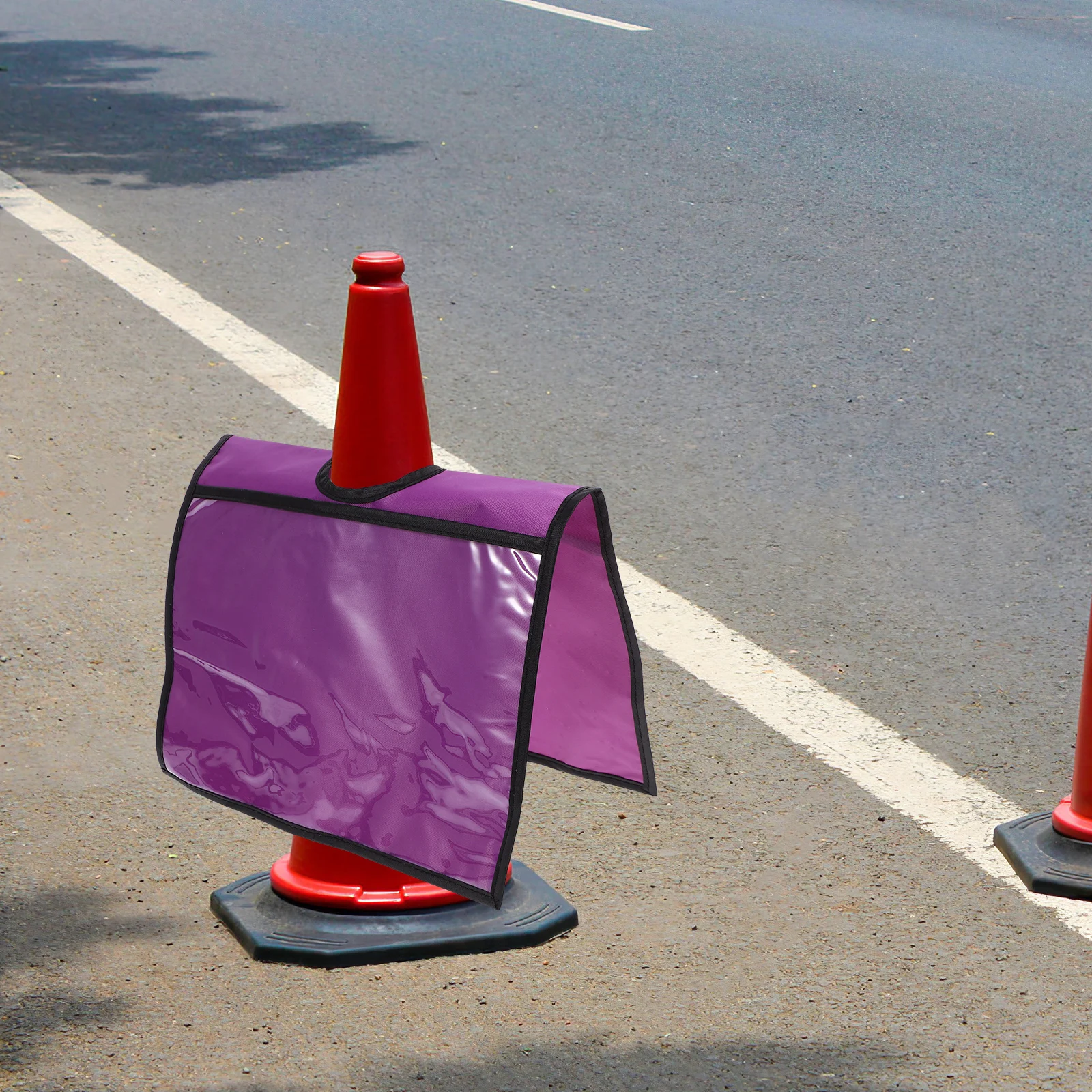 

2pcs Traffic Cone Covers Bright Orange Pvc Pe Durable Outdoor Safety Sign Cover For Warning Caution Roadwork Training