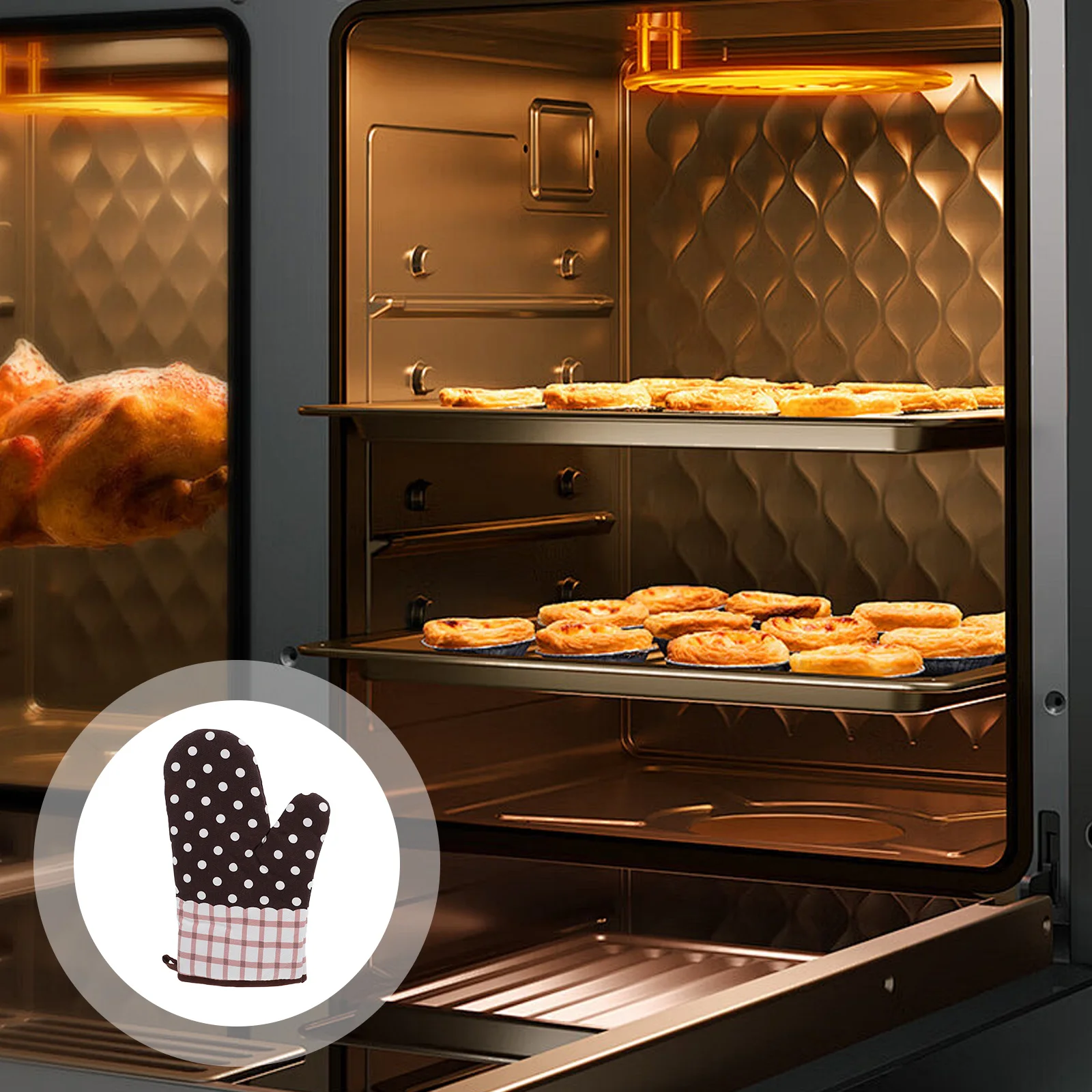 

2Pcs Oven Gloves Heat Proof Anti-Scald Baking Mitts Insulated Kitchen Cooking Bbq Protection Oven Mitt Baking Hand Cover