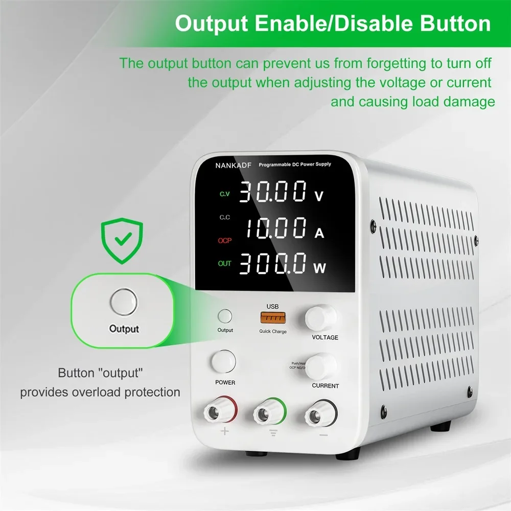 WANPTEK Lab DC Power Supply 30V 10A, Encoder Adjustment Adjustable Stabilized Power Source Switch, 60V 5A 120V 3A 160V 2A, PC Connect - Image 3