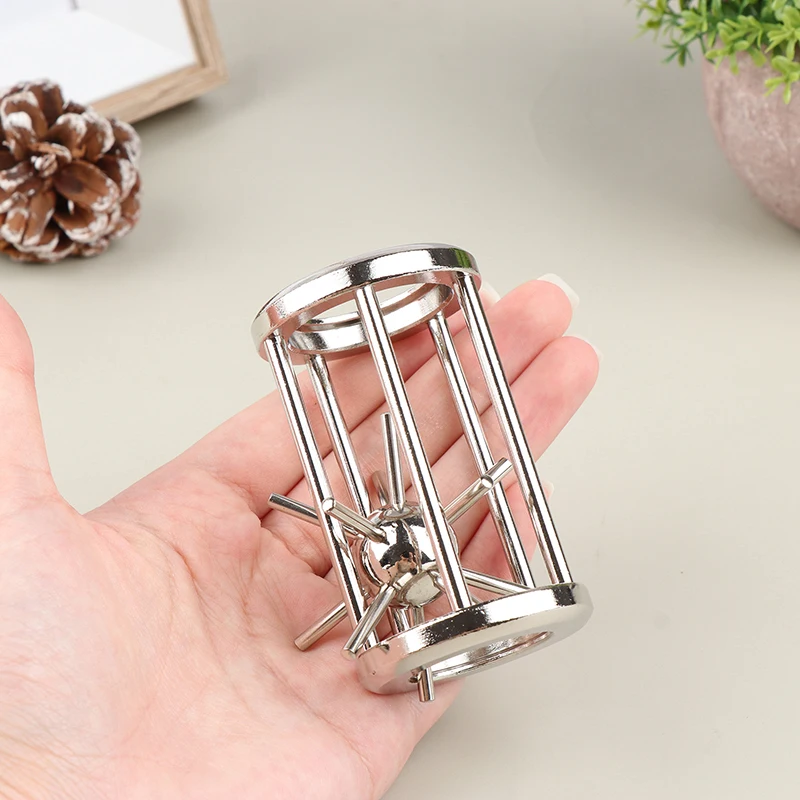 Classic Puzzle High IQ Cage Star Tooth Metal Brain Teaser Magic Baffling Puzzles Game Toys For Children Adults