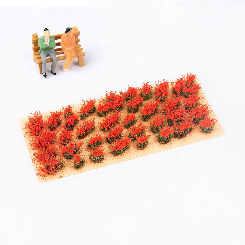 39 Stks/doos Diy Miniatuur Tuin Decor Bloemencluster Statisch Landschap Model Gras Bosjes Gebouw Lay-Out Zandtafel Landschap