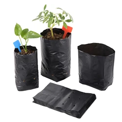 30Pcs PE Plastic Nursery Bags with Breathable Hole Thicken Permeable Growing Bags Garden Seedling Cultivation Transplanting Pot