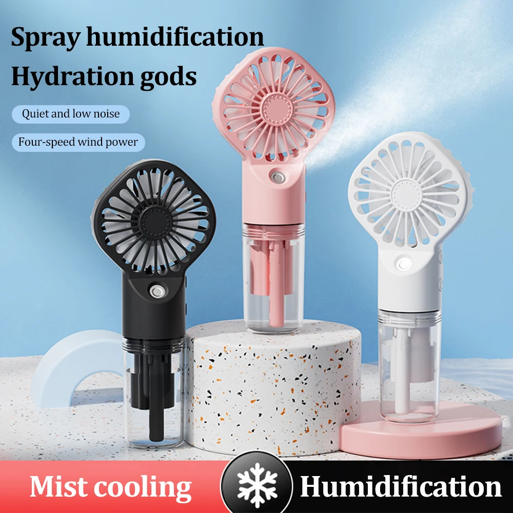 Water Spray Mist Fan Portable Handheld Mini Fan For Room Outdoor Camping Air Cooler Fan Face Hydration Device Humidifier