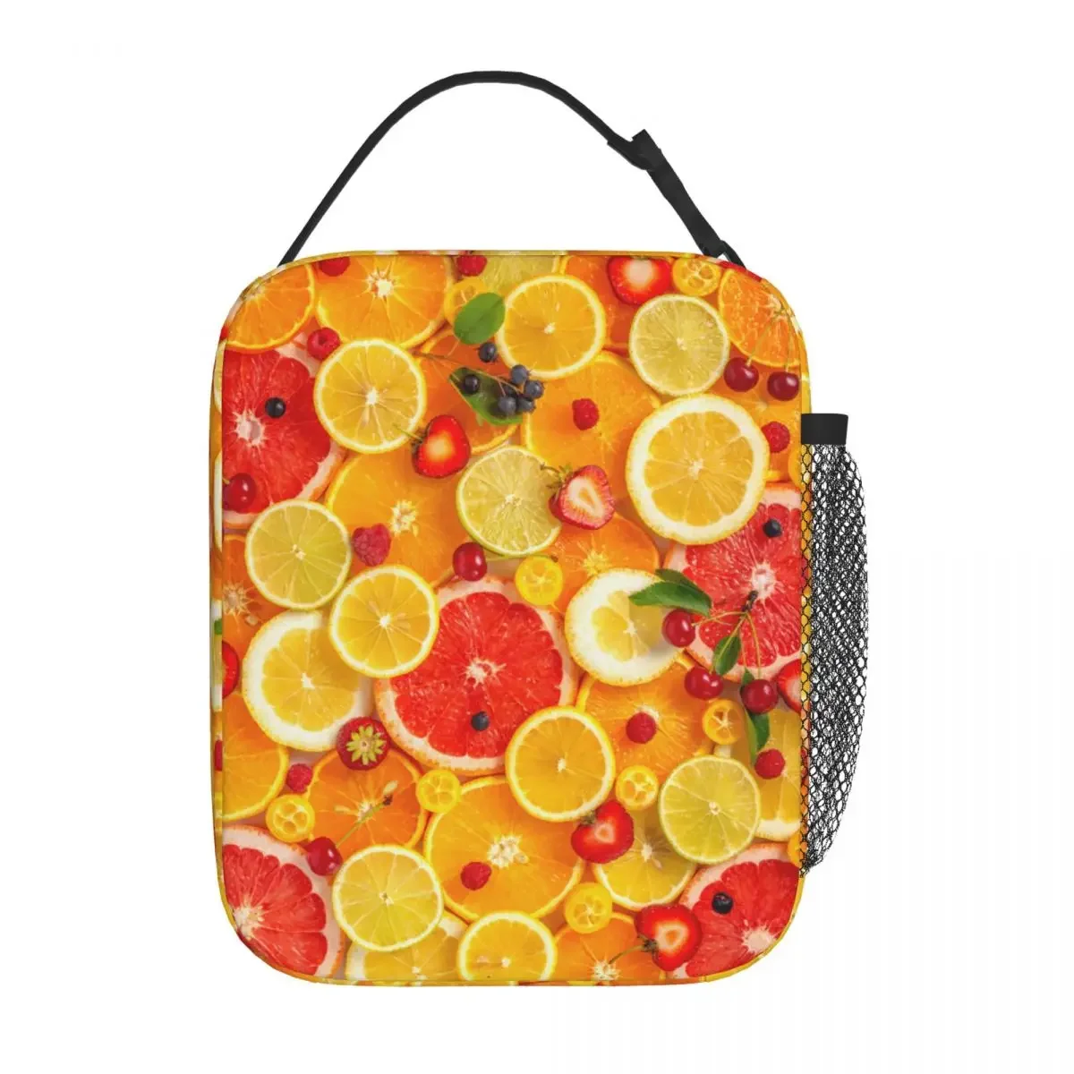 Beautiful Fresh Sliced Citrus Fruits Merch Insulated Lunch Bag Work Grapefruit Orange Storage Lunch Food Boxes Unique Design