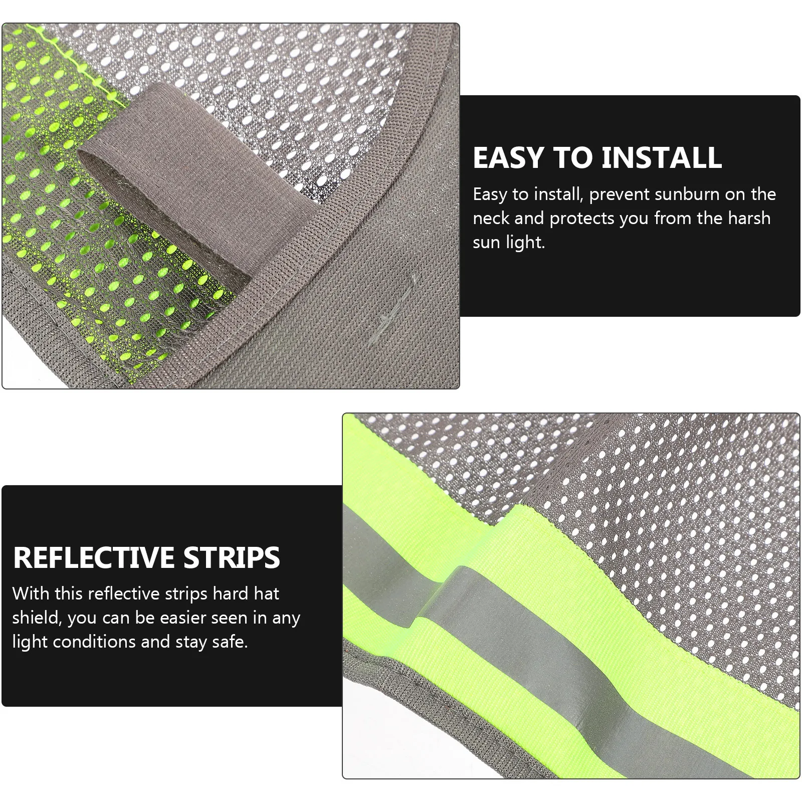 Full Brim Hard Hat Shade Neck Cover Polyester Sun Visor Reflective Band Safety Neck Protection Construction Accessories