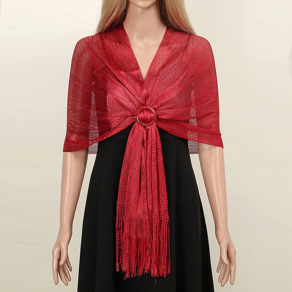 

Ladies Solid Color Shawl for Casual Wear Dance Party and Wedding Accessory with Soft and Breathable Polyester Yarn Fabric