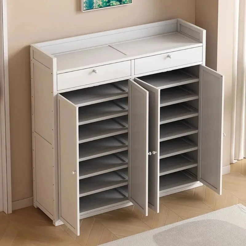 خزائن الأحذية البيضاء الرخيصة للنساء مدخل غرفة المعيشة الحديثة الإبداعية رف الأحذية الآمن المنظم تخزين أثاث المنزل Sapateira #5