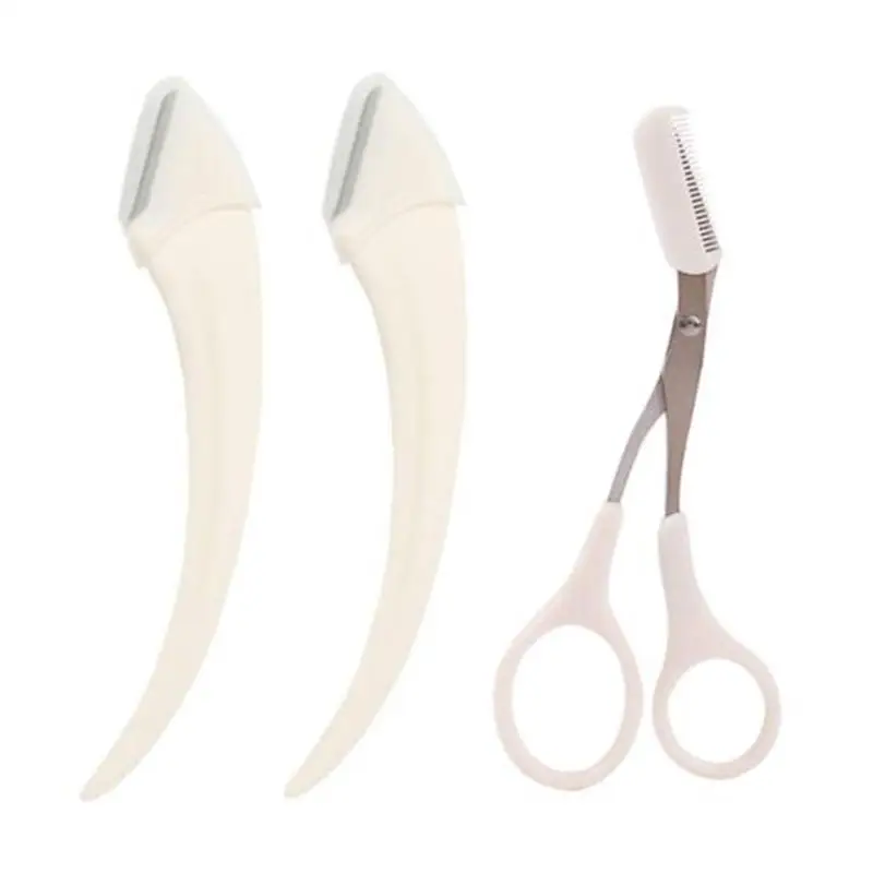 3 Pz/set Forbici Pettine Per Sopracciglia Rasoio Per Il Viso Depilazione Rasoio Per Sopracciglia Trimmer Ciglia Forbici Per Capelli Nuovo Bellezza Donne Strumento di Trucco