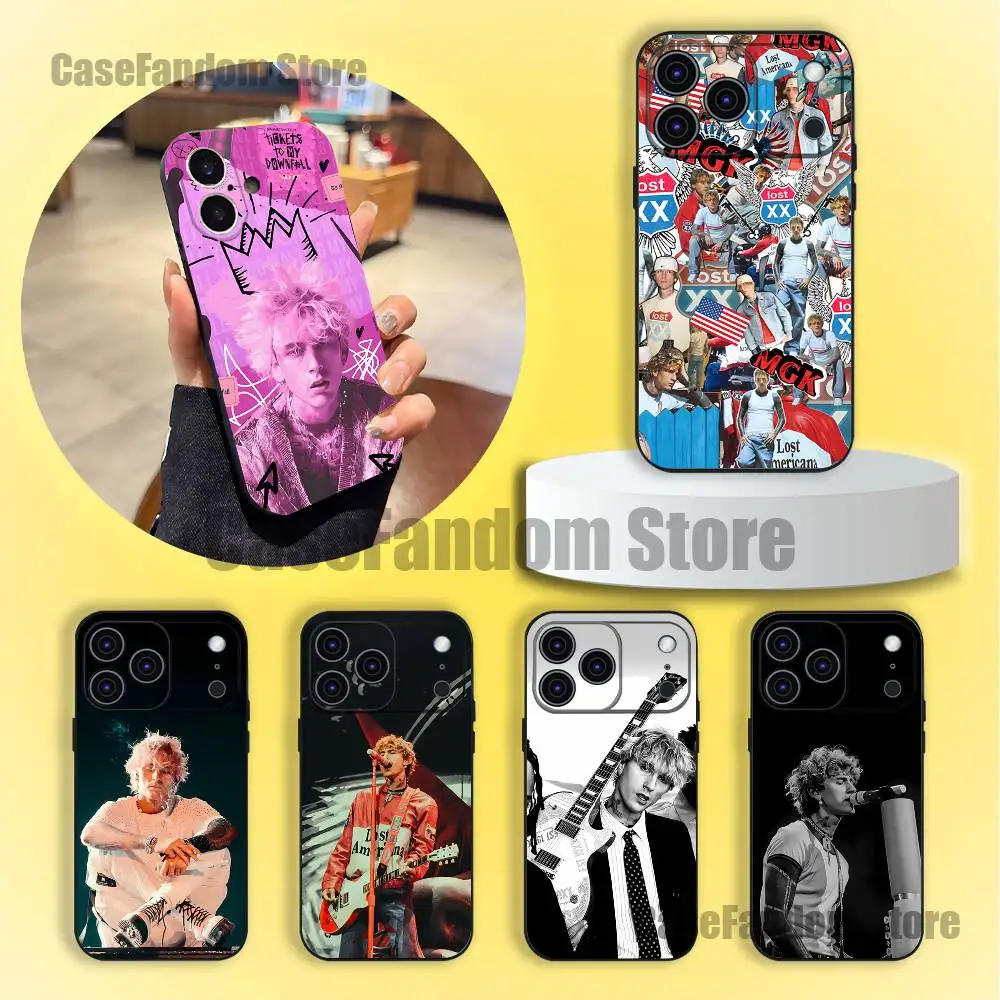 

Lost Americana MGK For iPhone 17,16,15,14,13,12,11,Pro,Max,Plus Black Soft Cover Phone Case