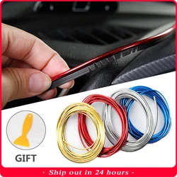 Car Styling Universal DIY Flexible Interior Moulding Trim Strips Car Accessories Decoration Strip Dashboard 5M Edge Sticker