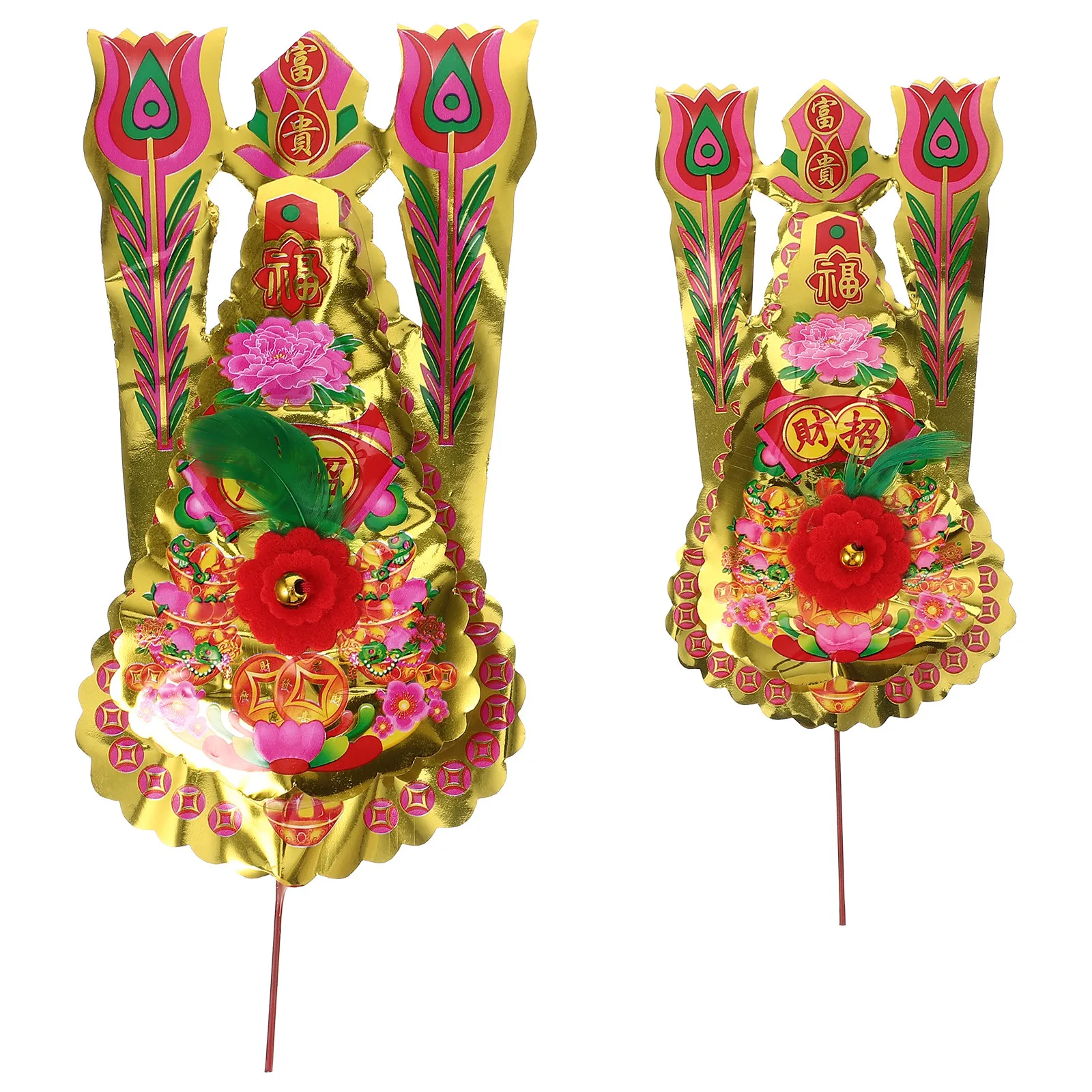 2Pairs Long-Lasting Fortunate Flower Sticks for Incense Burner Censer Decorative Toppers Buddhist Accessories Temple Use Censer