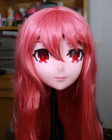 (KMO6249) Máscara de cabeça inteira de resina feminina feita à mão Cosplay Anime japonês papel Kigurumi Máscara Crossdress