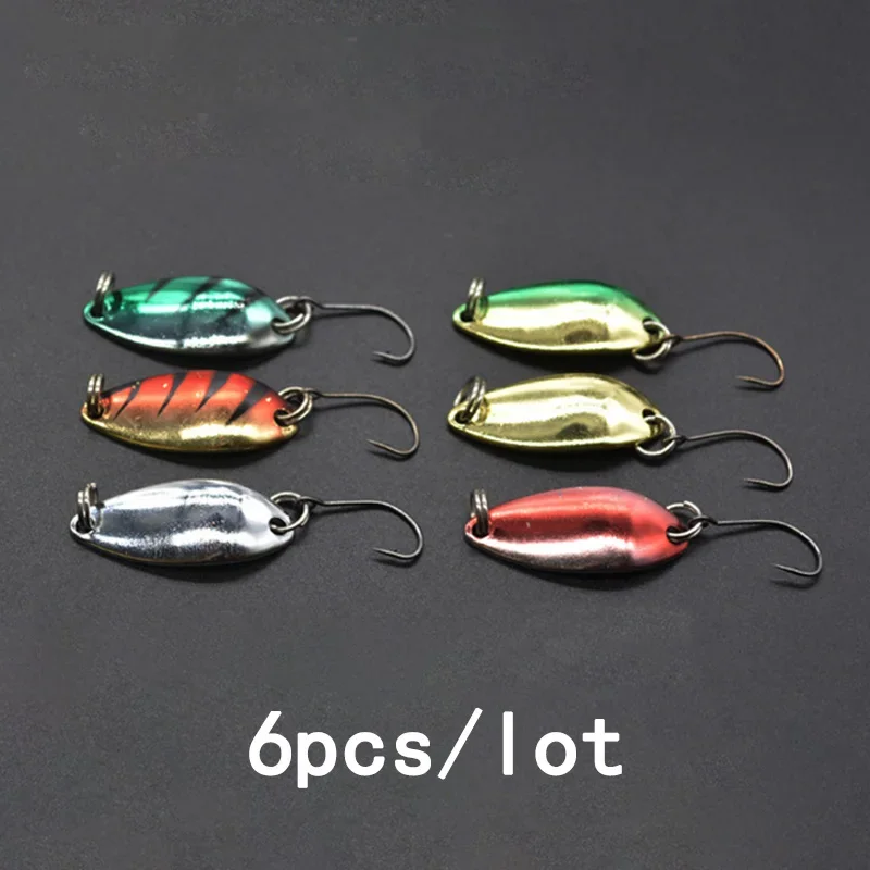 6 sztuk/partia 3g 3.1cm sprzęt wędkarski przynęta wędkarska metalowa łyżka przynęta przynęta na pstrąga Bass łyżki małe twarde cekiny Spinner łyżka — zdjęcie 4