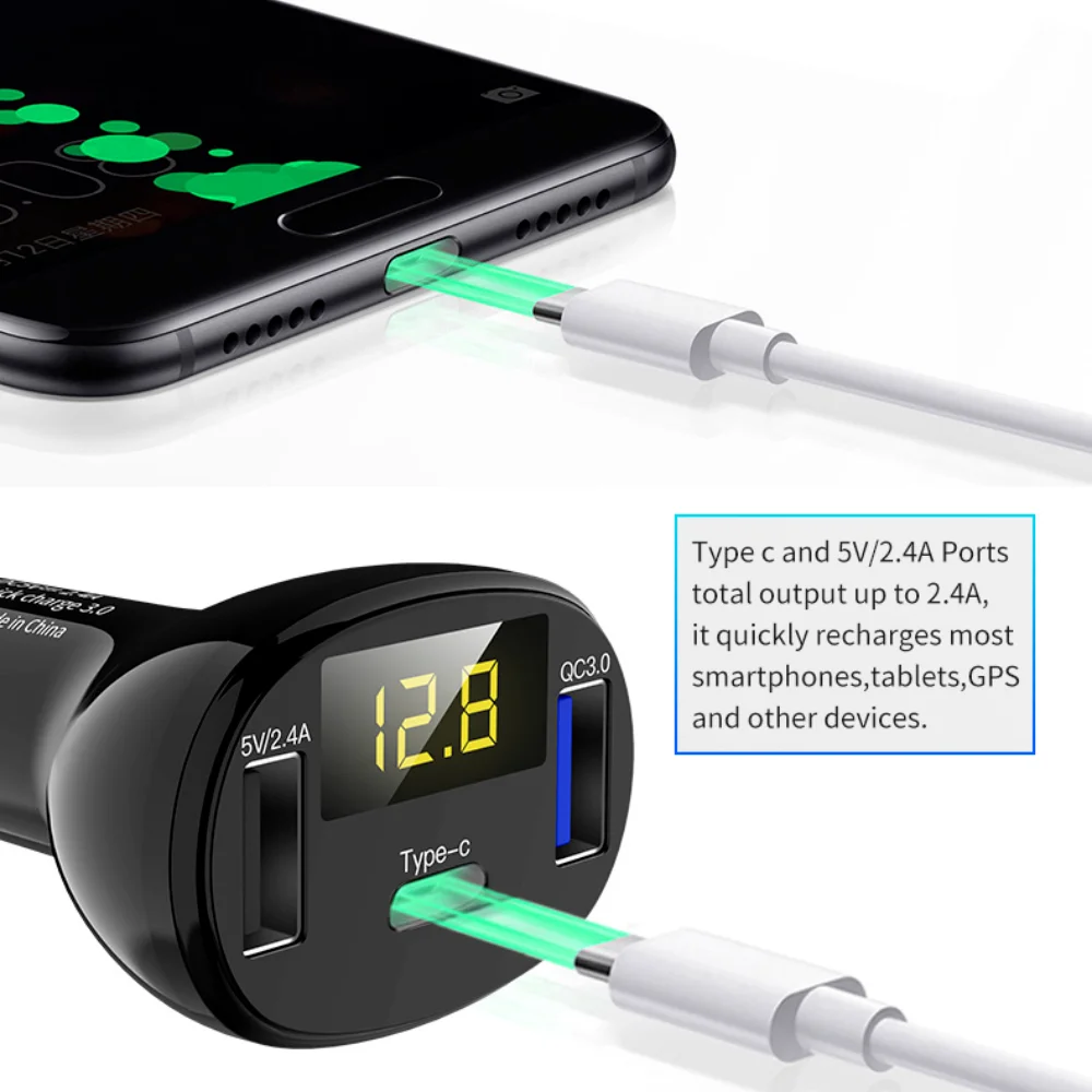 FM Modulator MP3 Player Car Lighter Handfree Quick Charge 3.0 Car Bluetooth FM Transmitter With Dual USB Ports Car Charger