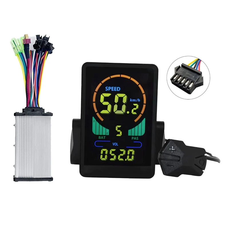 

M7C Electric Bike LCD Display Color Meter 24V-60V+36V 350W Sine Wave Controller UART For E Bike E Scooter Replacement (SM 5PIN)