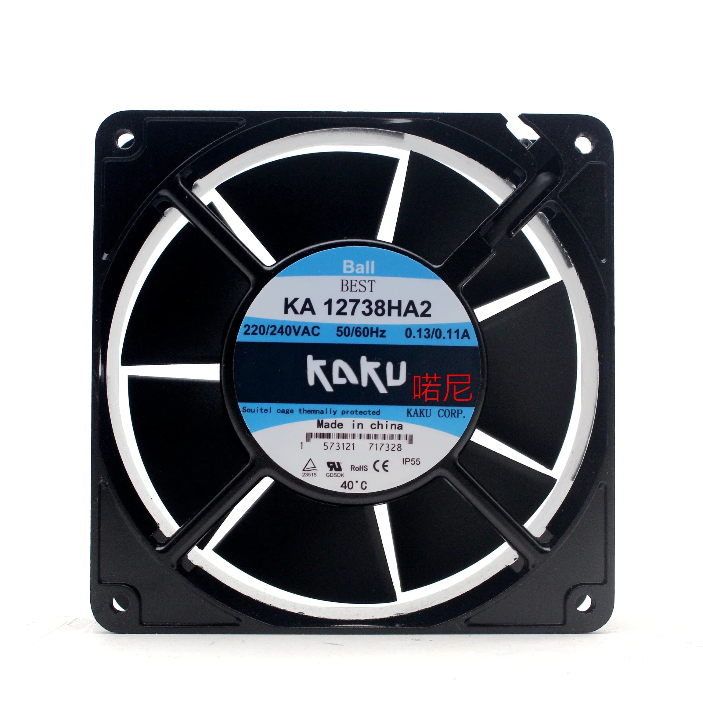 

Вентилятор охлаждения для сервера KAKU KA12738HA2, 220В, 0.13/0.11А, 127x127x38мм