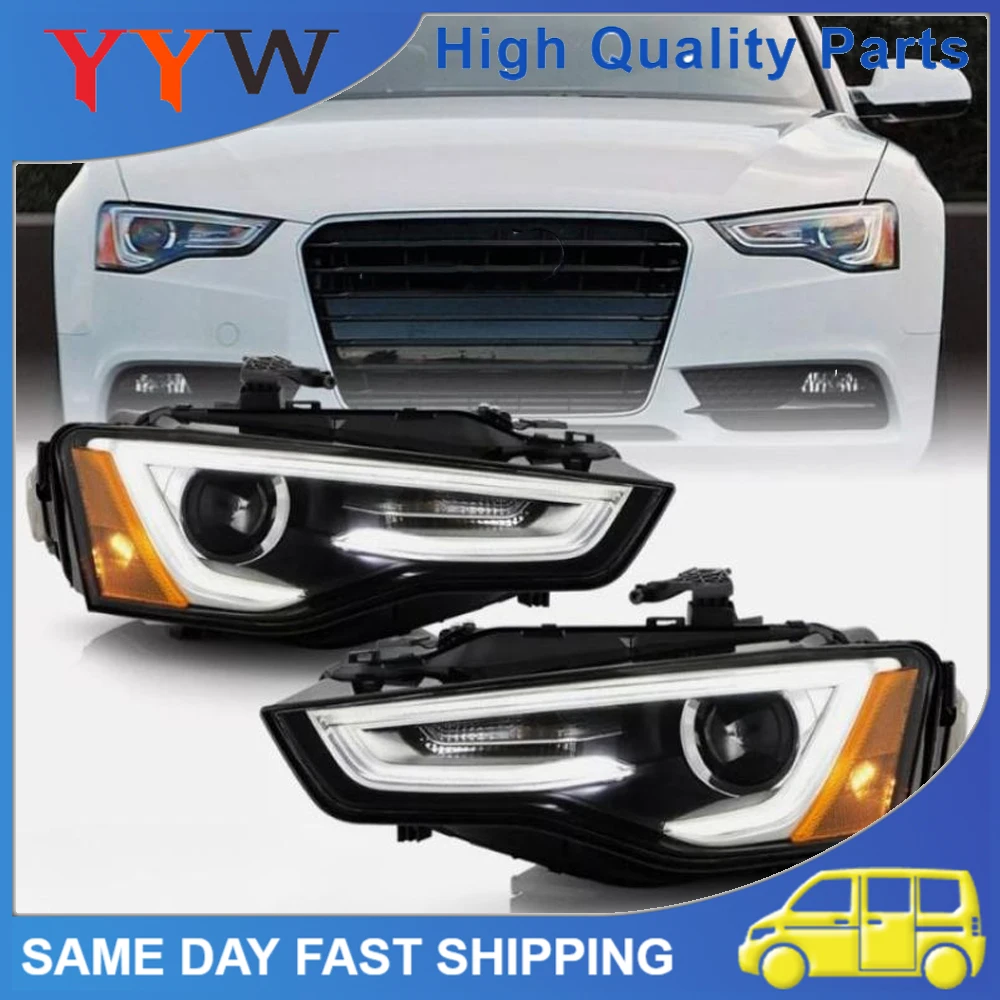 

1Pair High Quality Car LED DRL Projector Headlights Headlamps Front Headlight HID/Xenon w/o AFS For Audi A5 S5 2013-2017